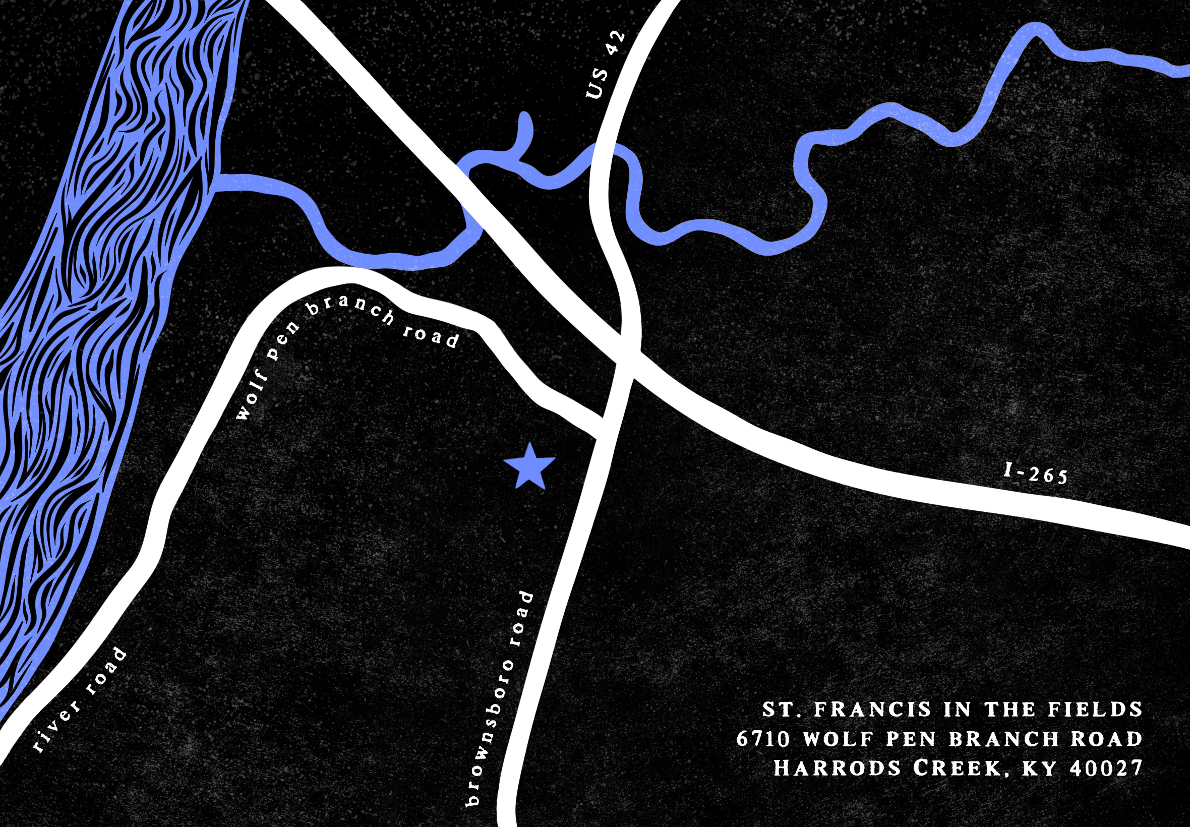 map to st. francis in the fields